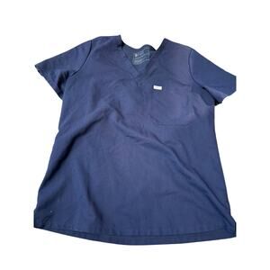 FIGS Technical Collection Navy Blue V-Neck Scrub Top Size Large